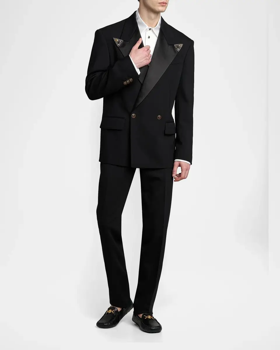 Versace Men's Embellished Stretch Wool Evening Jacket | Thumbnail 2