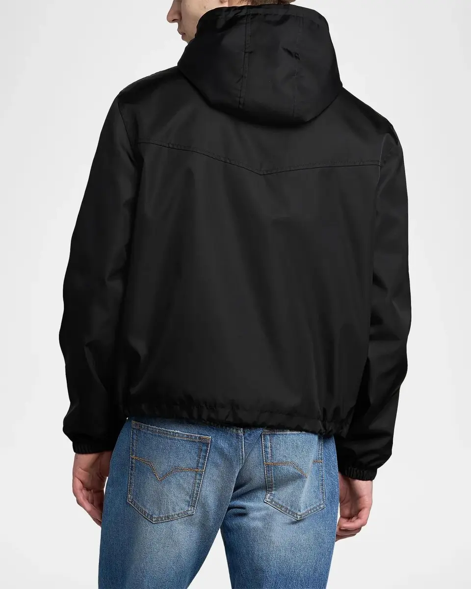 Versace Men's Nylon Twill Hooded Jacket | Thumbnail 3 Versace Men's Nylon Twill Hooded Jacket | Thumbnail 3