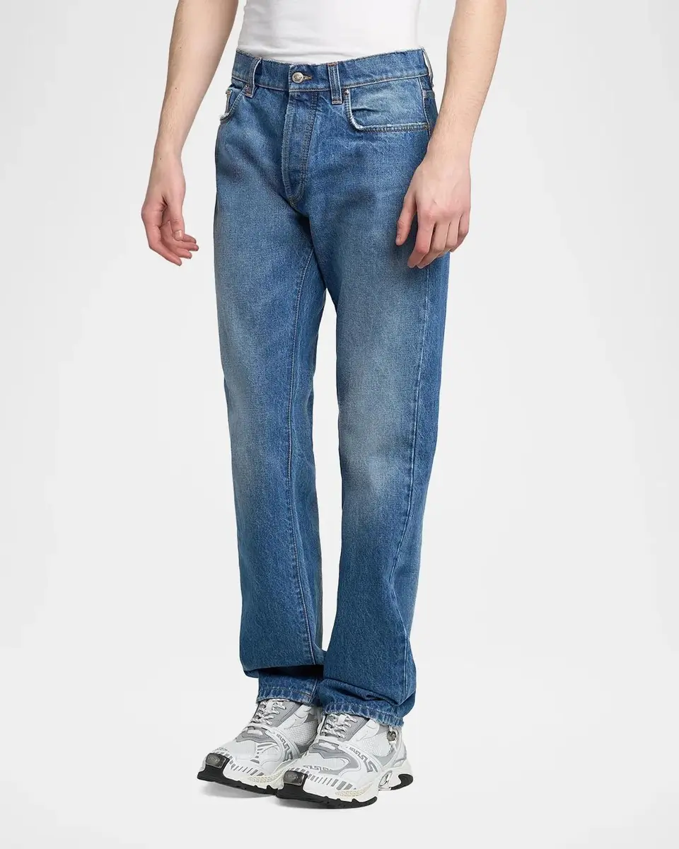 Versace Men's Stone-Washed Rigid Straight Jeans | Thumbnail 4 Versace Men's Stone-Washed Rigid Straight Jeans | Thumbnail 4