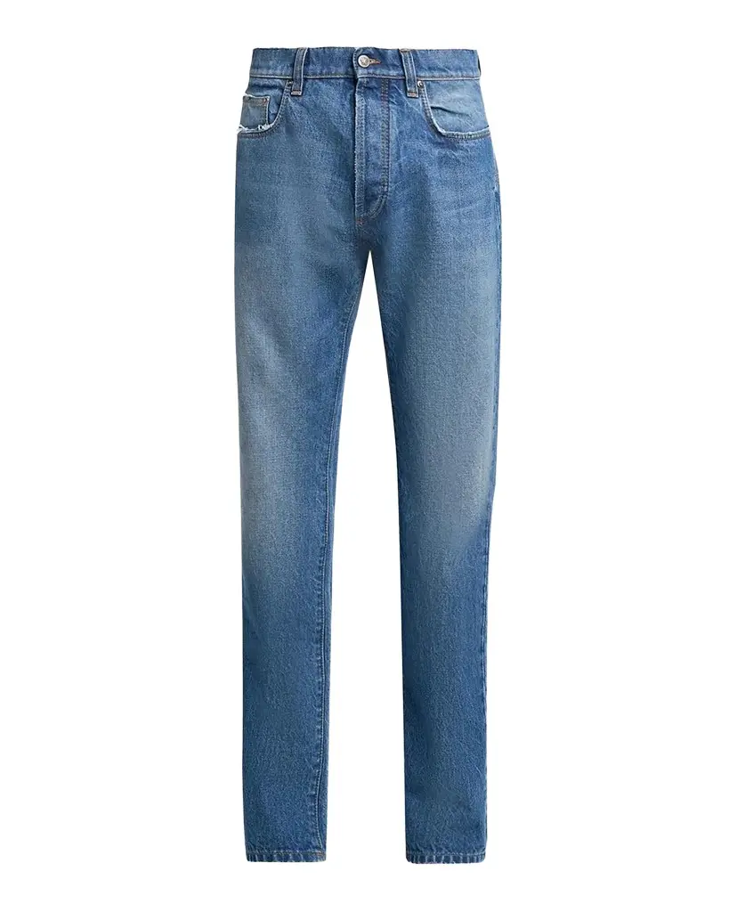 Versace Men's Stone-Washed Rigid Straight Jeans