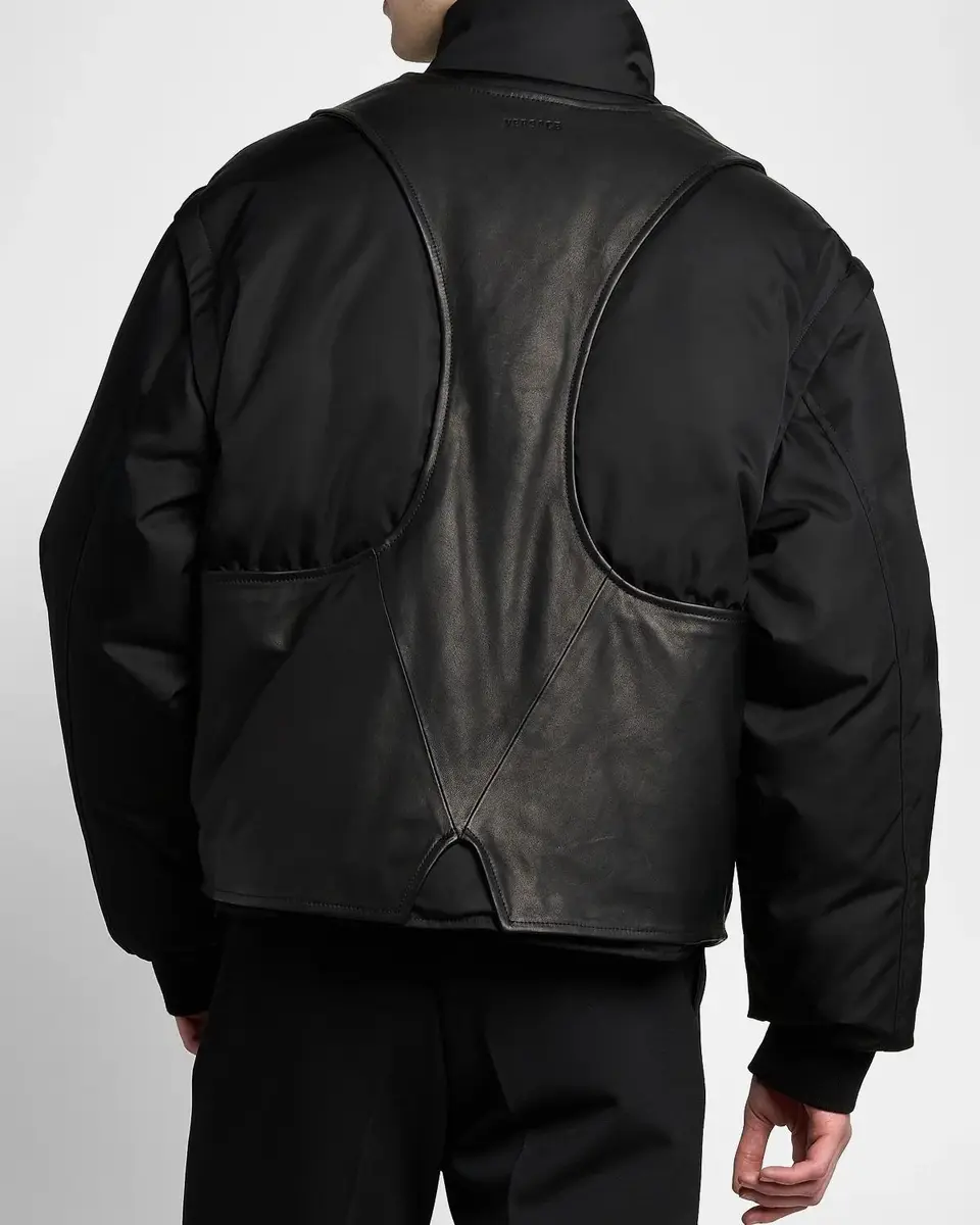 Versace Men's Layered Stand-Collar Down Jacket | Thumbnail 3