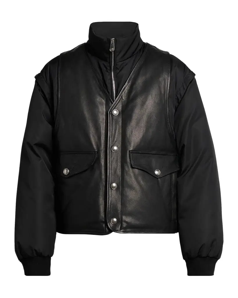 Versace Men's Layered Stand-Collar Down Jacket