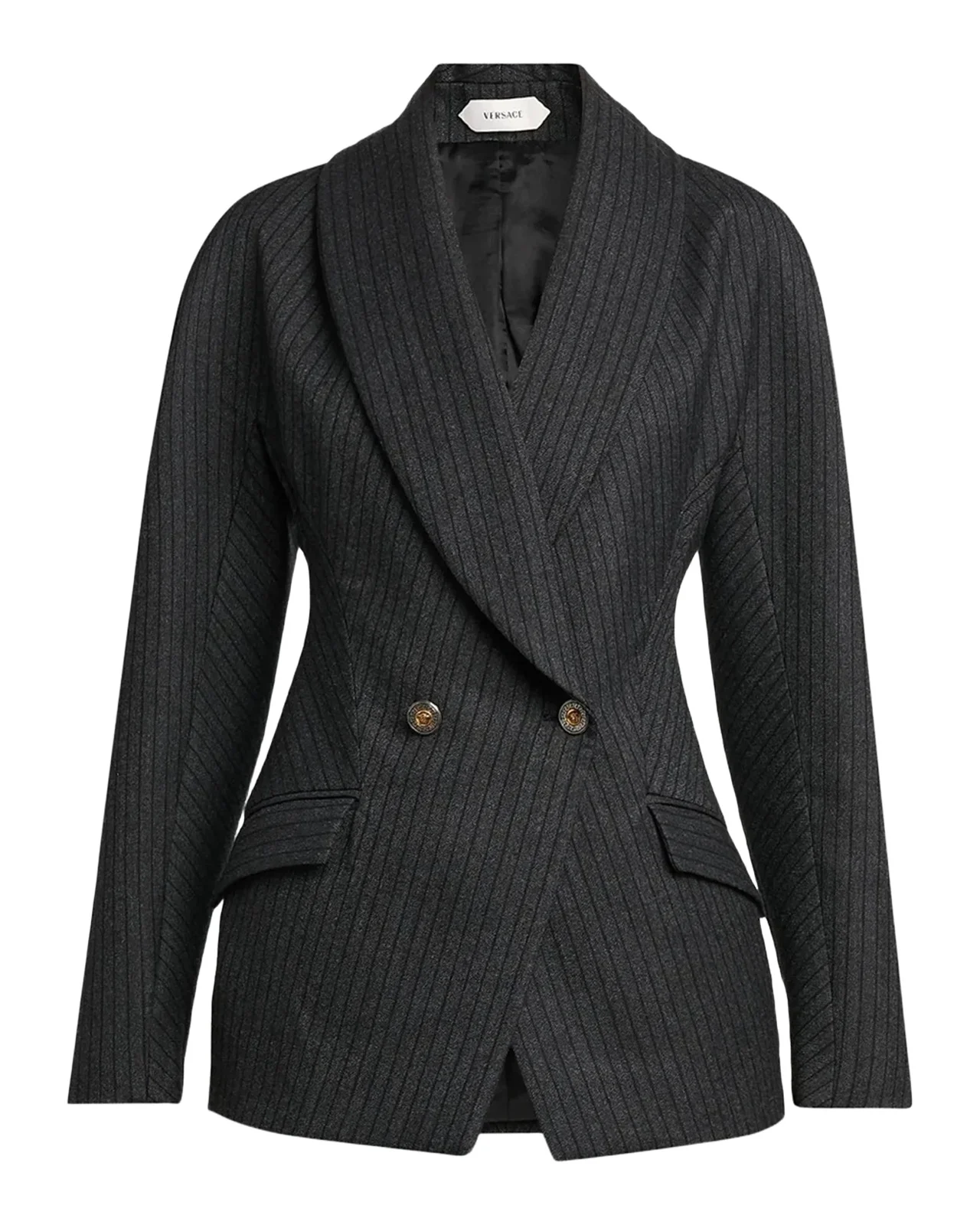 Pinstripe Wool Twill Blazer