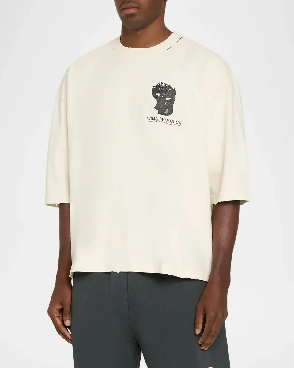 Willy Chavarria Men's Lower Education Cotton T-Shirt | Thumbnail 4