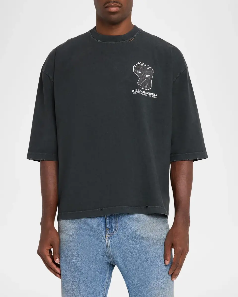 Willy Chavarria Men's Lower Education Cotton T-Shirt | Thumbnail 4 Willy Chavarria Men's Lower Education Cotton T-Shirt | Thumbnail 4