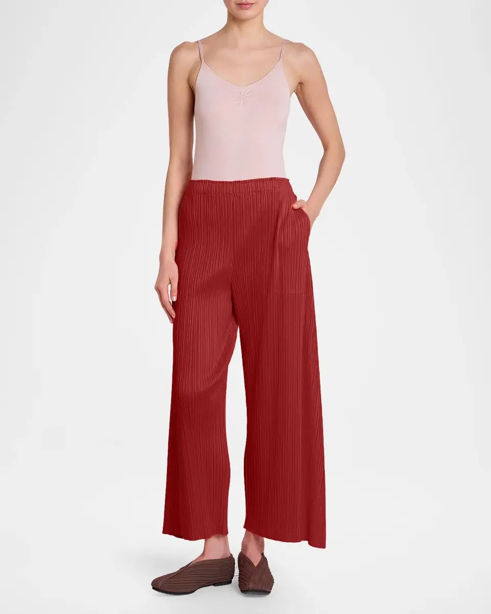 Issey Miyake Monthly Colors: September Pleats Wide-Leg Ankle Pants | Thumbnail 2