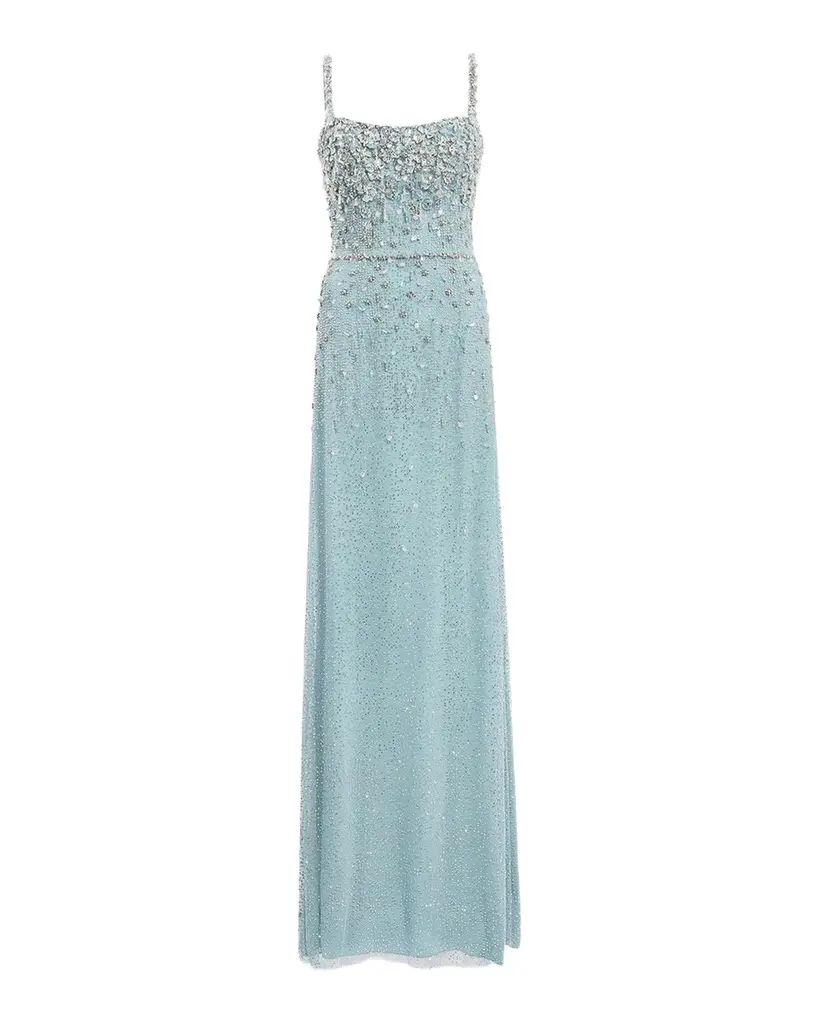 Jenny Packham Solstice Degrade Embellished Sleeveless Column Gown