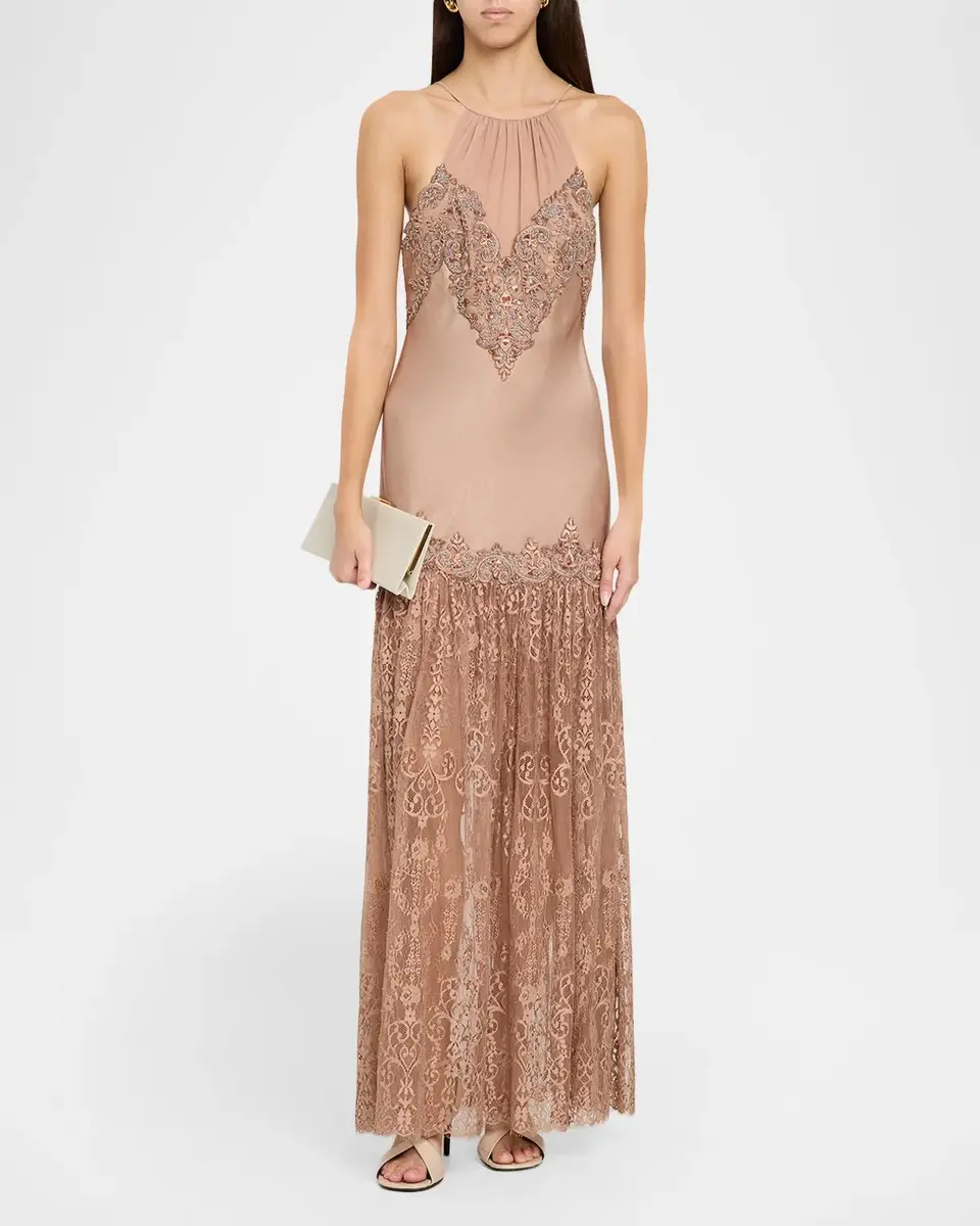 Kobi Halperin Chelsea Backless Lace Combo Maxi Dress | Thumbnail 2