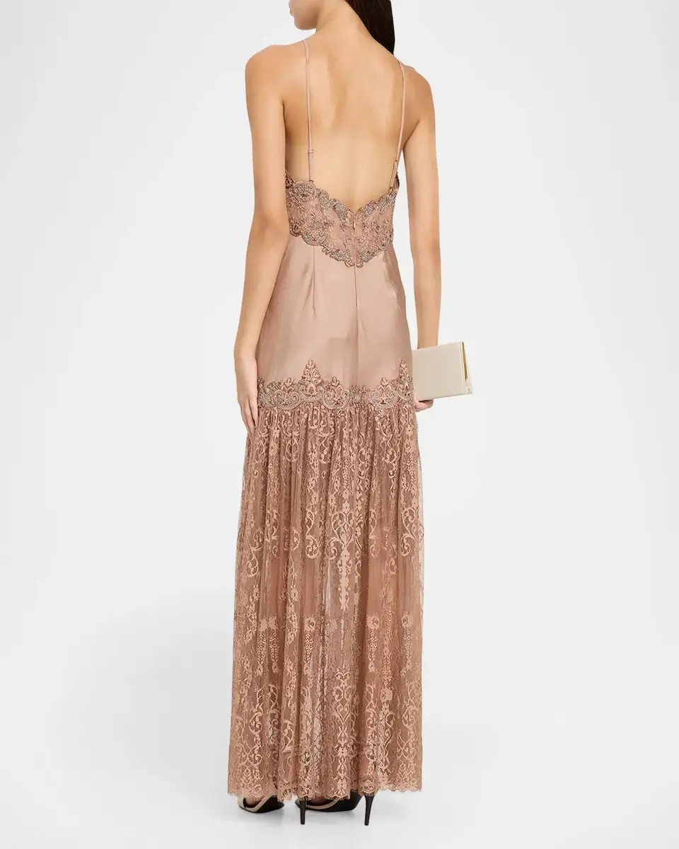 Kobi Halperin Chelsea Backless Lace Combo Maxi Dress | Thumbnail 3