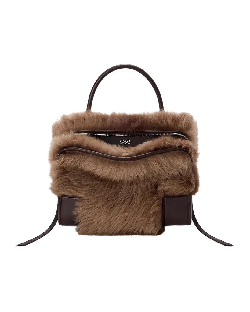Loewe Amazona 180 Shearling Top-Handle Bag
