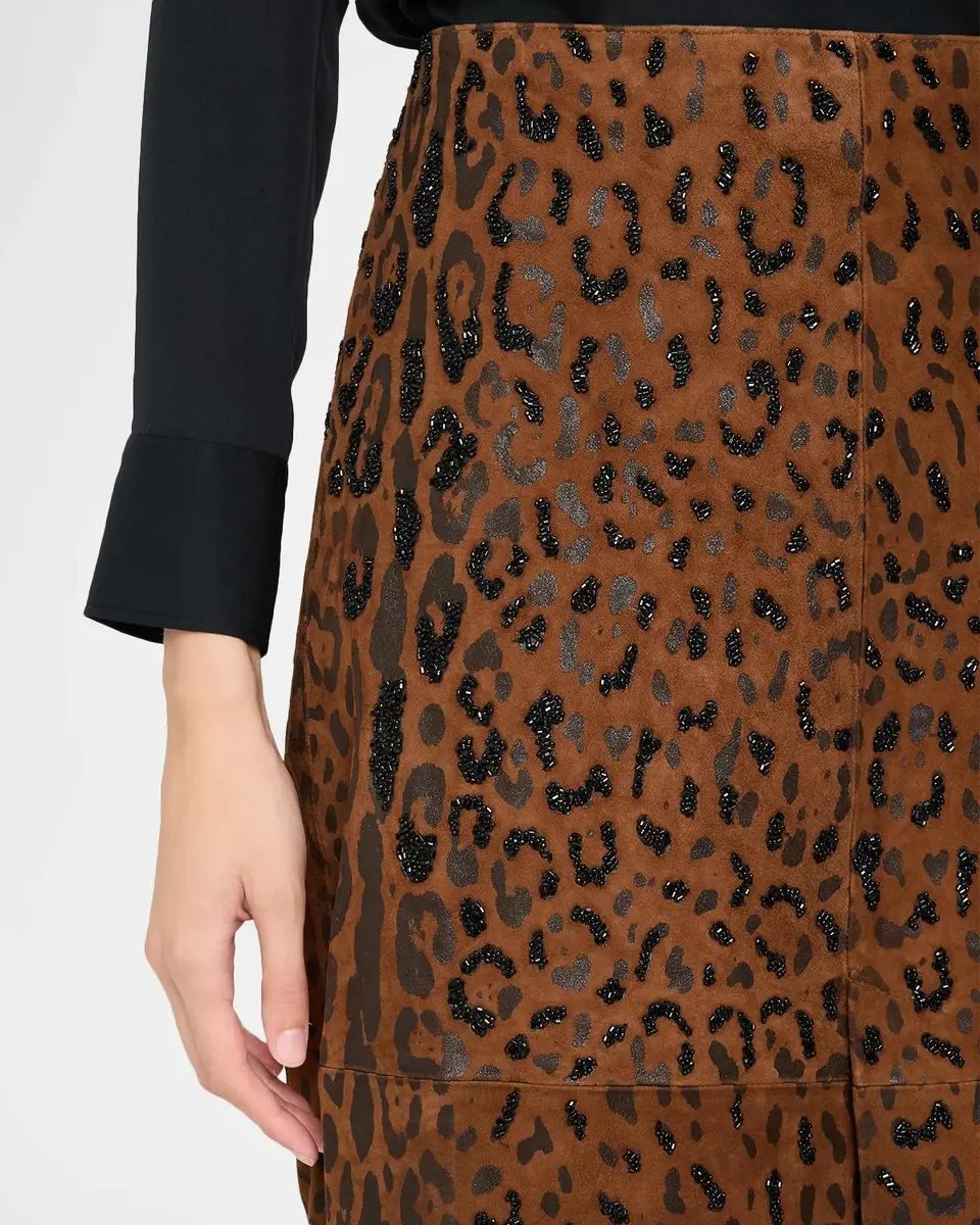 Kobi Halperin Melissa Beaded Leopard Suede Midi Skirt | Thumbnail 5 Kobi Halperin Melissa Beaded Leopard Suede Midi Skirt | Thumbnail 5