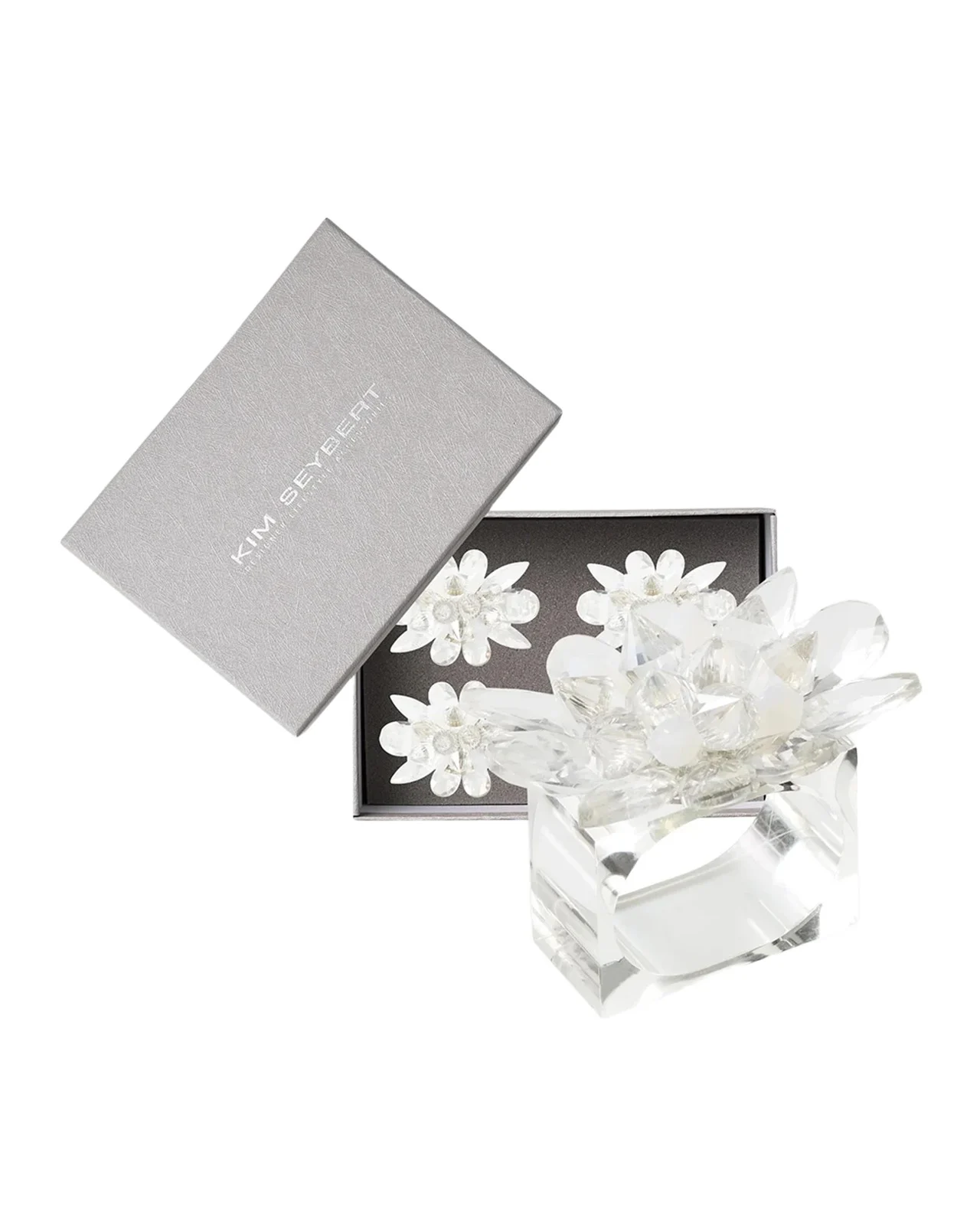 Kim Seybert Spectra 4-Piece Crystal-Embellished Napkin Ring Set