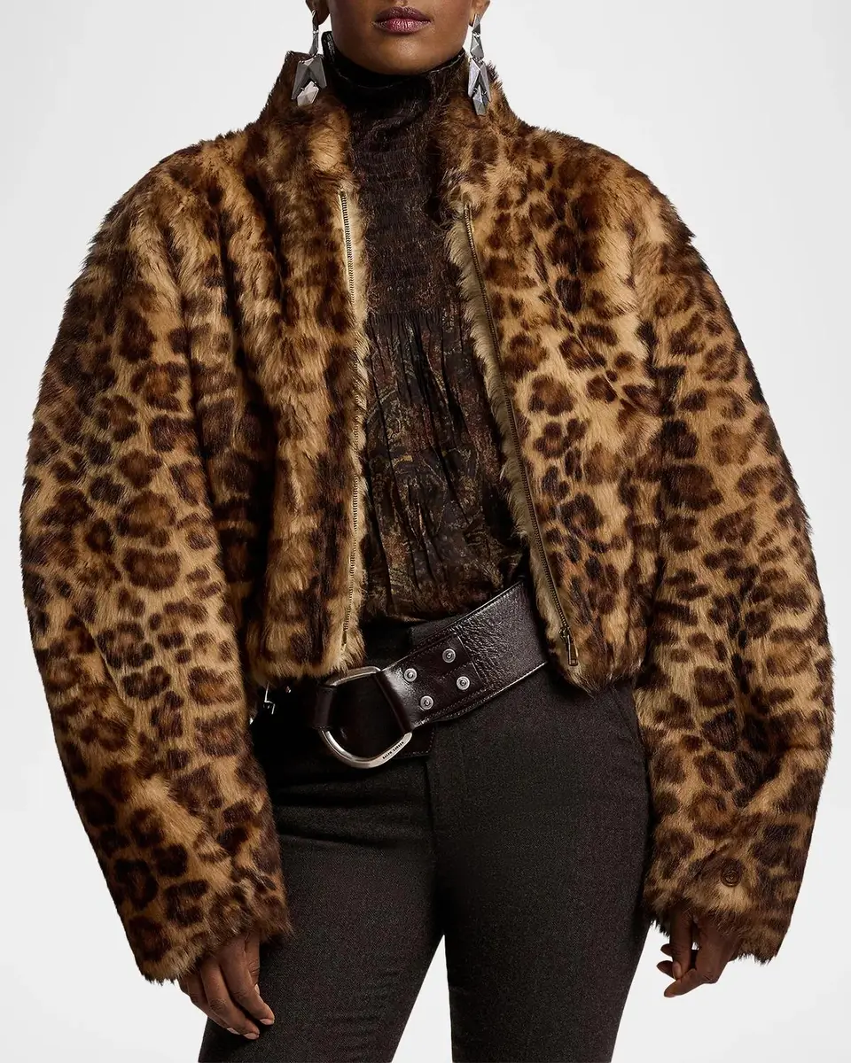 Ralph Lauren Collection Balvin Leopard-Print Lamb Shearling Coat | Thumbnail 4 Ralph Lauren Collection Balvin Leopard-Print Lamb Shearling Coat | Thumbnail 4