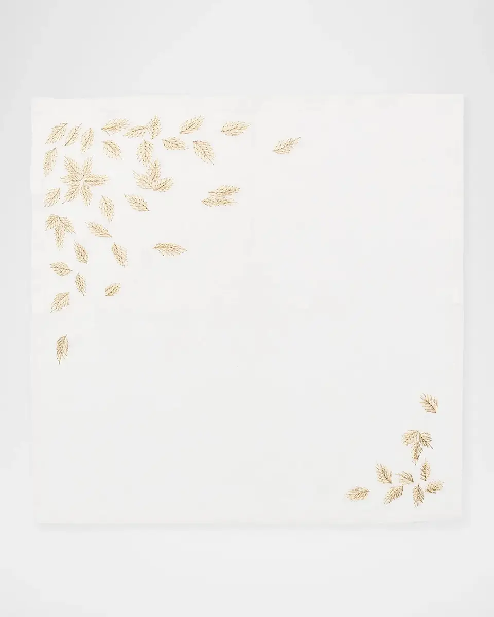 Kim Seybert Leaf-Print Linen Napkin | Thumbnail 2 Kim Seybert Leaf-Print Linen Napkin | Thumbnail 2