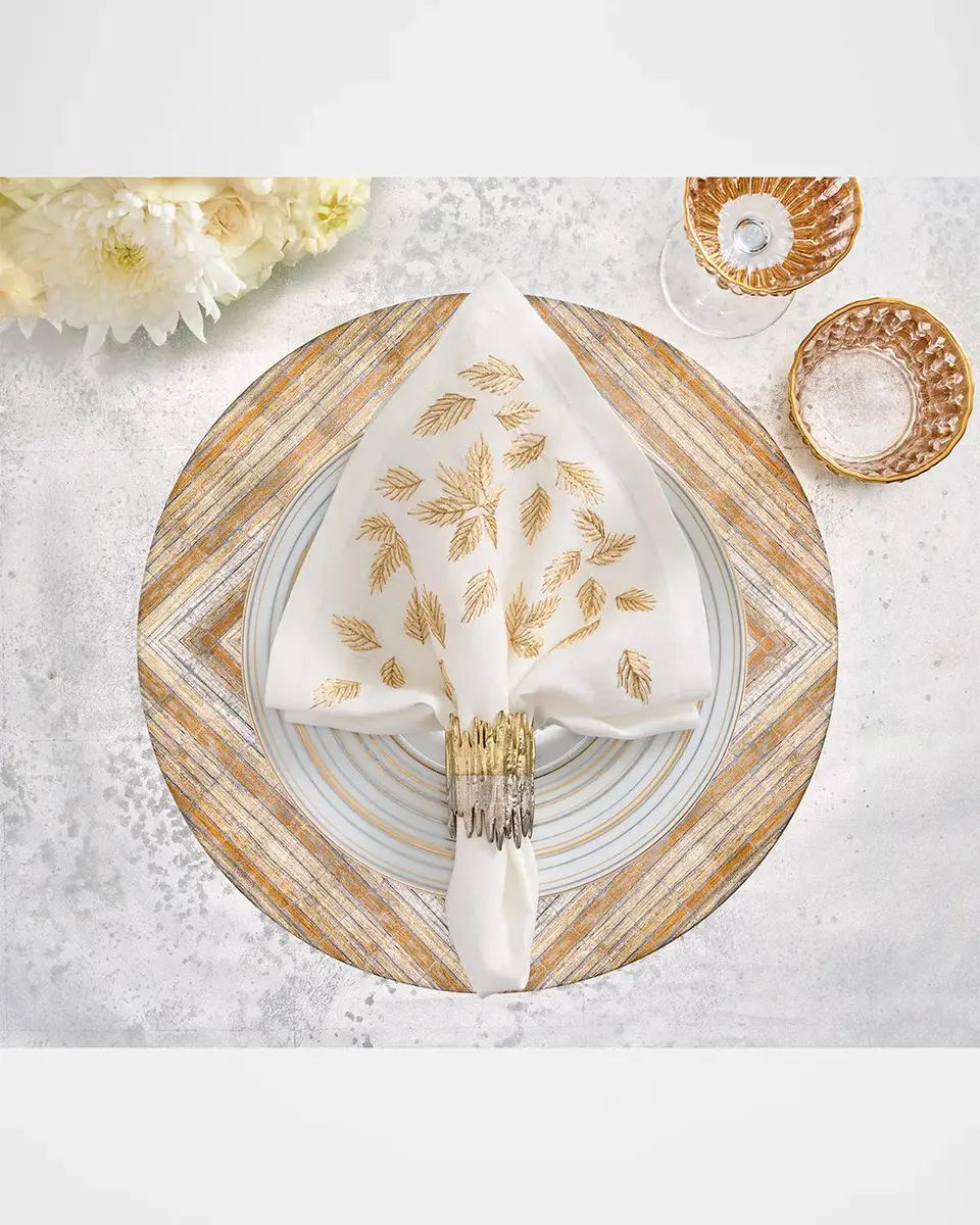 Kim Seybert Leaf-Print Linen Napkin | Thumbnail 3 Kim Seybert Leaf-Print Linen Napkin | Thumbnail 3
