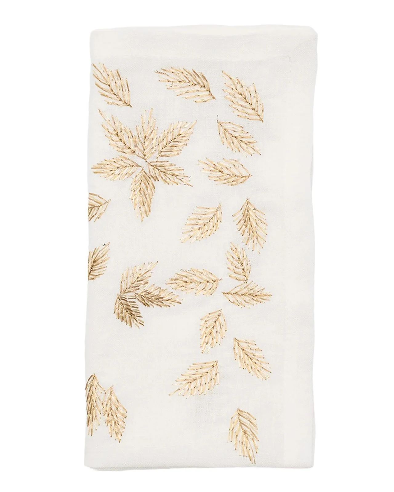 Kim Seybert Leaf-Print Linen Napkin