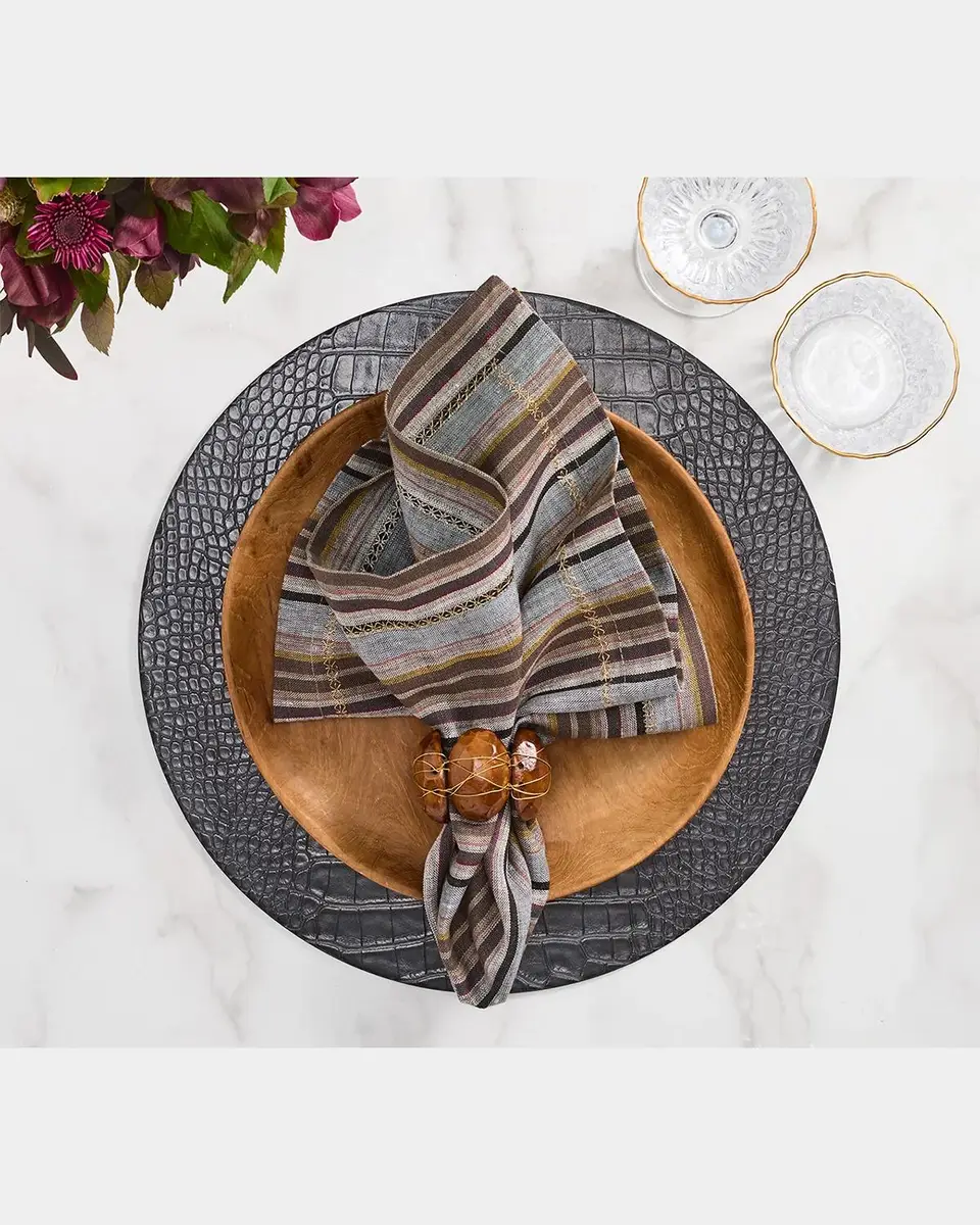 Kim Seybert Windsor Striped-Linen Napkin | Thumbnail 3 Kim Seybert Windsor Striped-Linen Napkin | Thumbnail 3