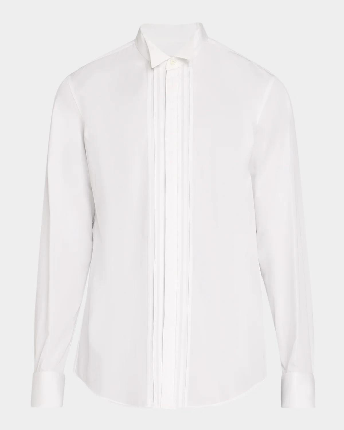 Men's Cuzy Bis Pleated French-Cuff Dress Shirt Men's Cuzy Bis Pleated French-Cuff Dress Shirt