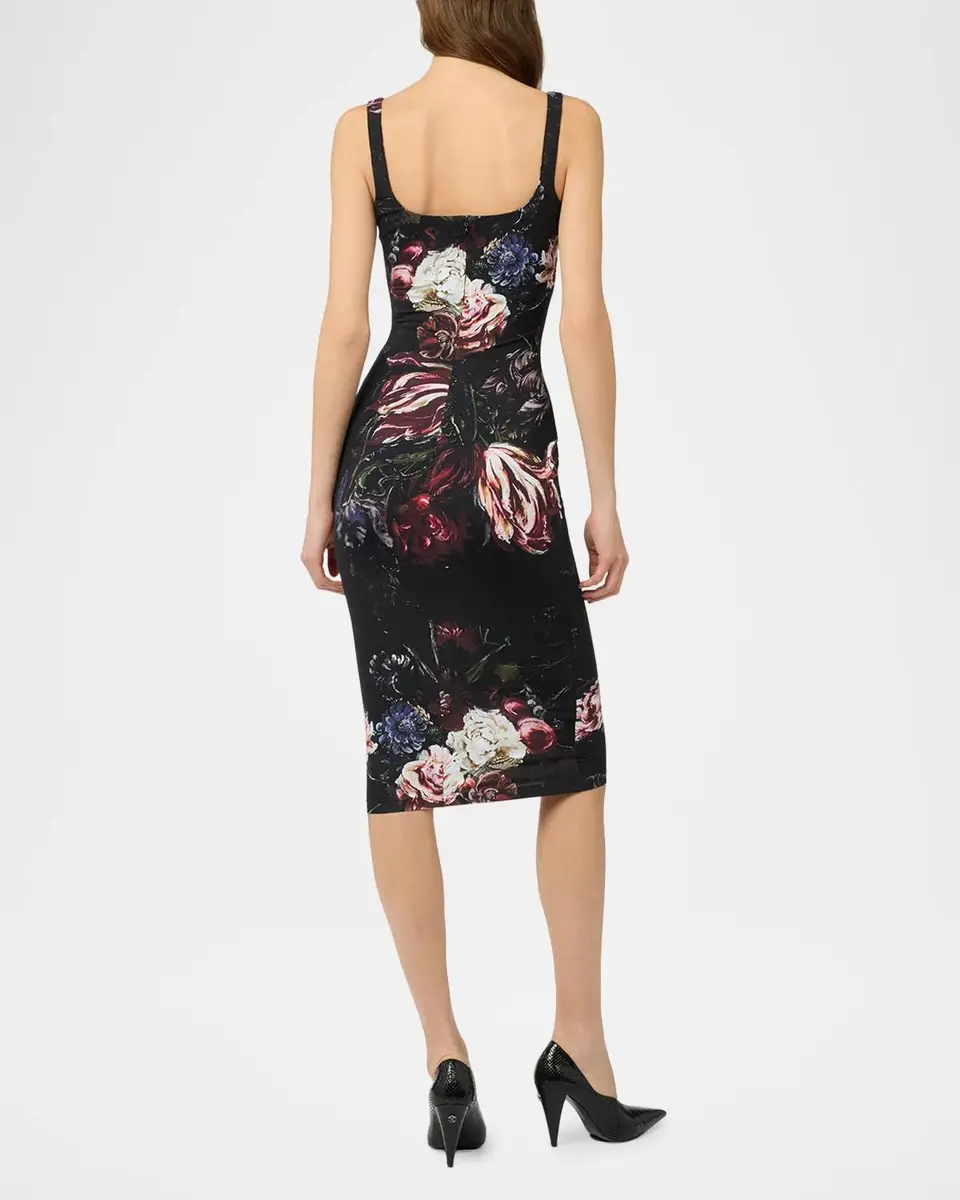 Roberto Cavalli Sleeveless Floral Bouquet Stretch Jersey Midi Dress | Thumbnail 3 Roberto Cavalli Sleeveless Floral Bouquet Stretch Jersey Midi Dress | Thumbnail 3
