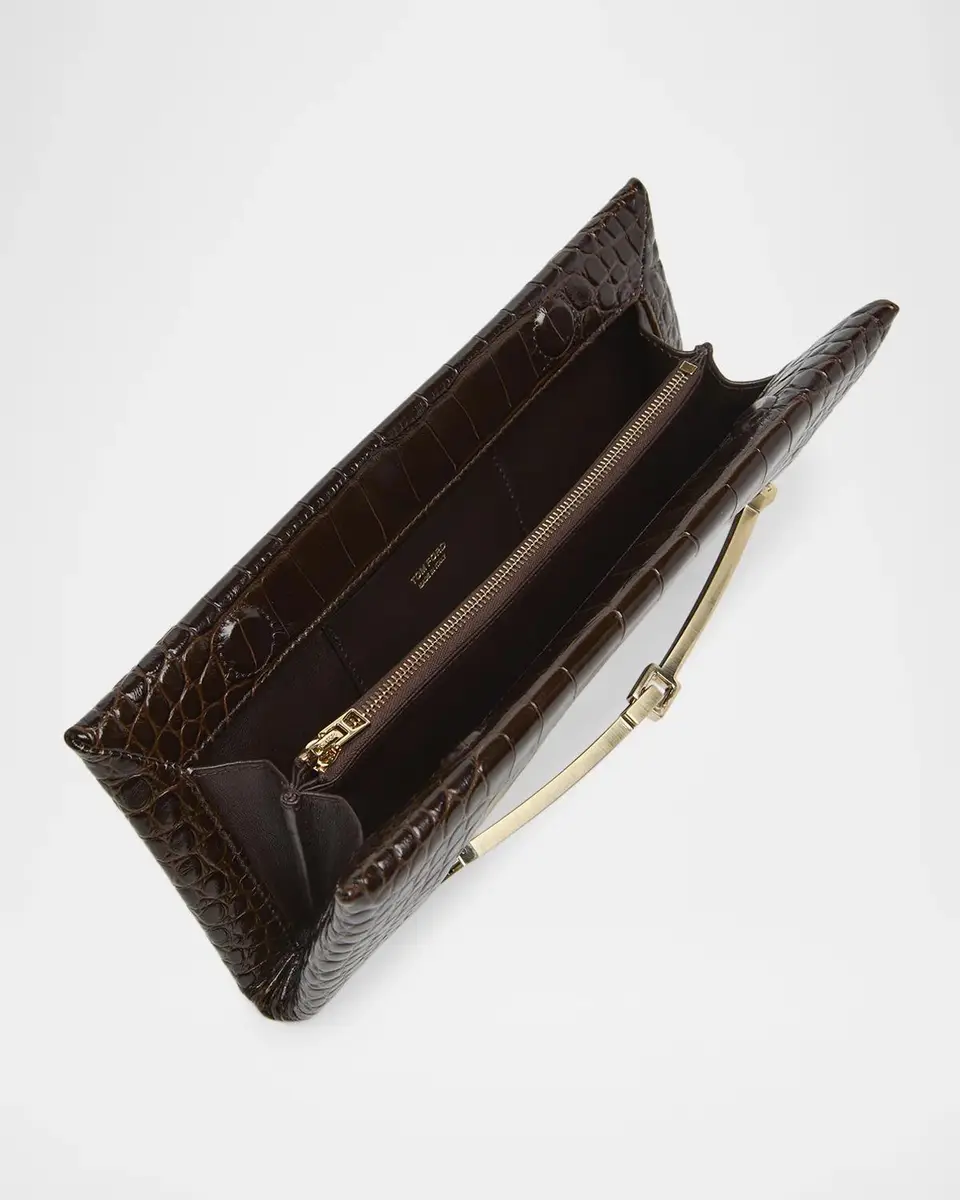 Tom Ford Arc Croc-Embossed Leather Clutch Bag | Thumbnail 4 Tom Ford Arc Croc-Embossed Leather Clutch Bag | Thumbnail 4