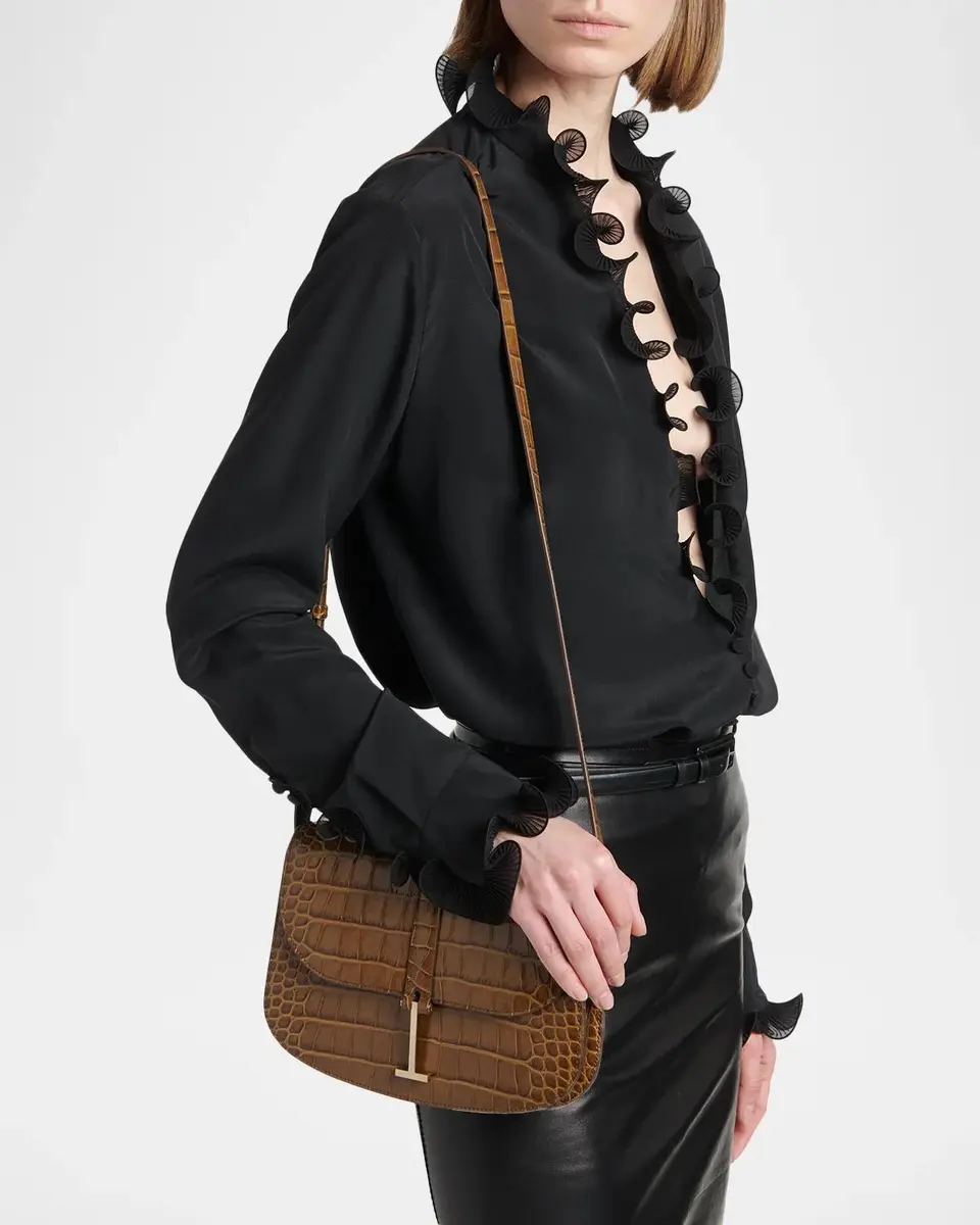 Tom Ford Kara Small Croc-Embossed Leather Crossbody Bag | Thumbnail 2 Tom Ford Kara Small Croc-Embossed Leather Crossbody Bag | Thumbnail 2