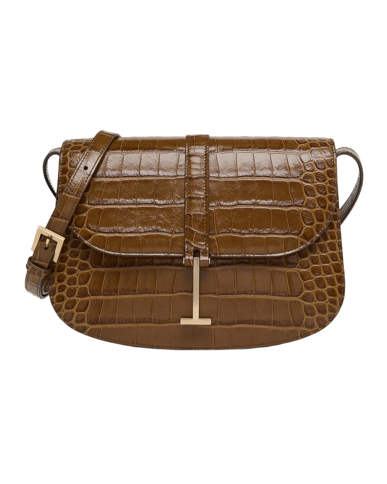 Kara Small Croc-Embossed Leather Crossbody Bag Kara Small Croc-Embossed Leather Crossbody Bag