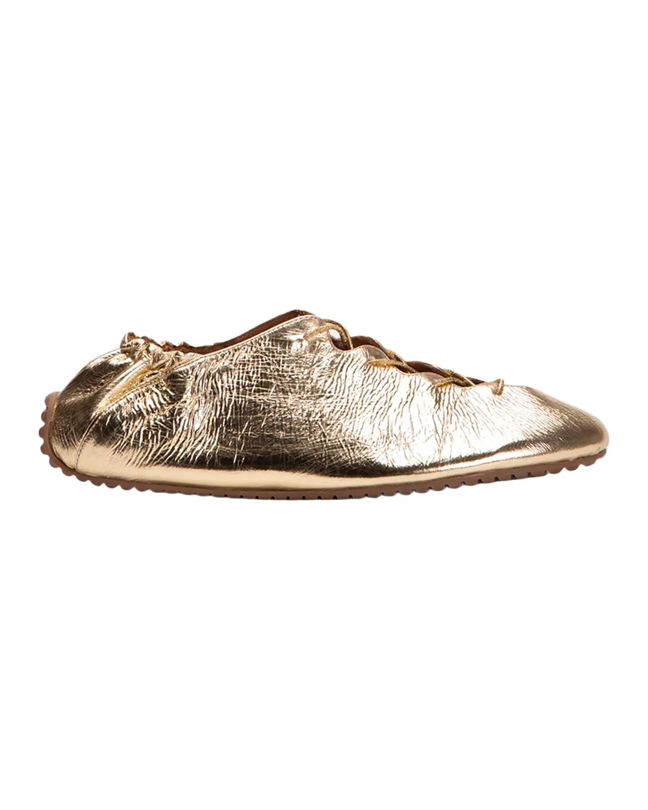 Odissì Milly Metallic Leather Lace-Up Ballerina Flats