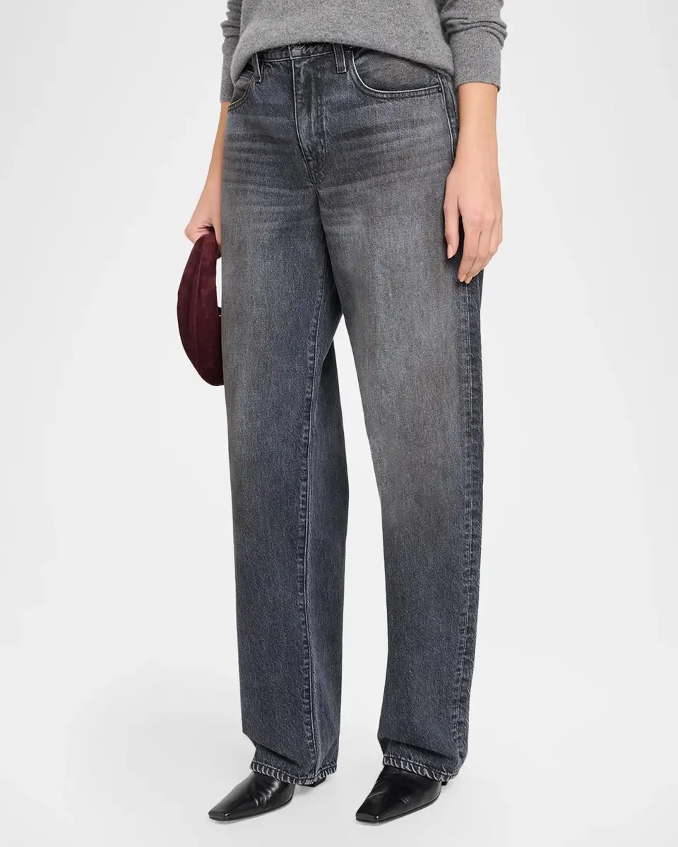 SLVRLAKE Hailey Leather-Pocket Wide-Leg Jeans | Thumbnail 4 SLVRLAKE Hailey Leather-Pocket Wide-Leg Jeans | Thumbnail 4