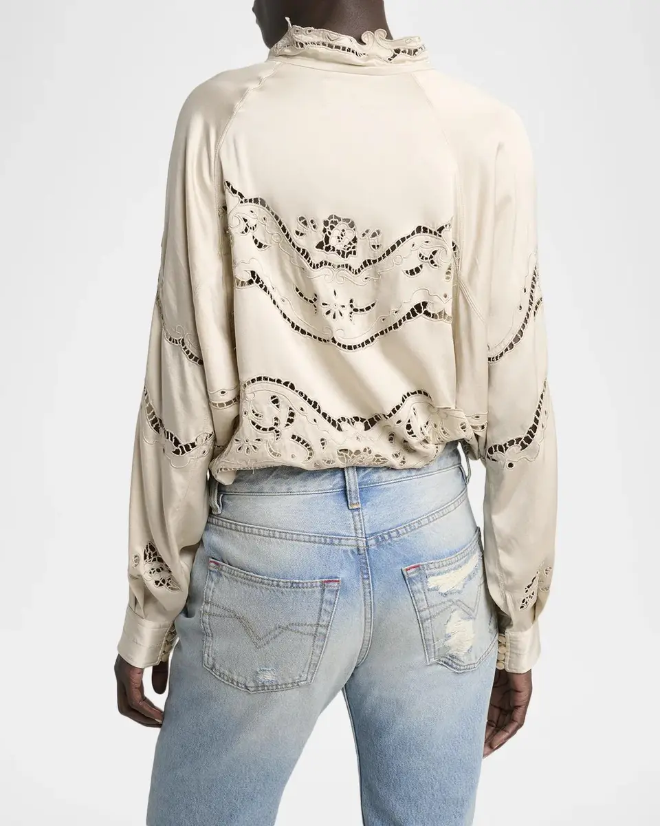 Isabel Marant Enelia Silk-Blend Blouse | Thumbnail 3