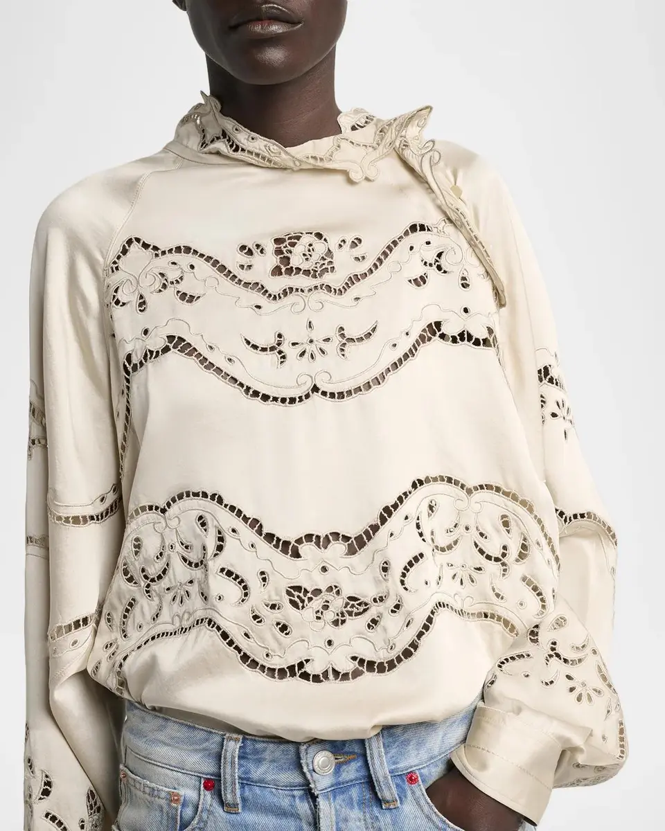 Isabel Marant Enelia Silk-Blend Blouse | Thumbnail 5