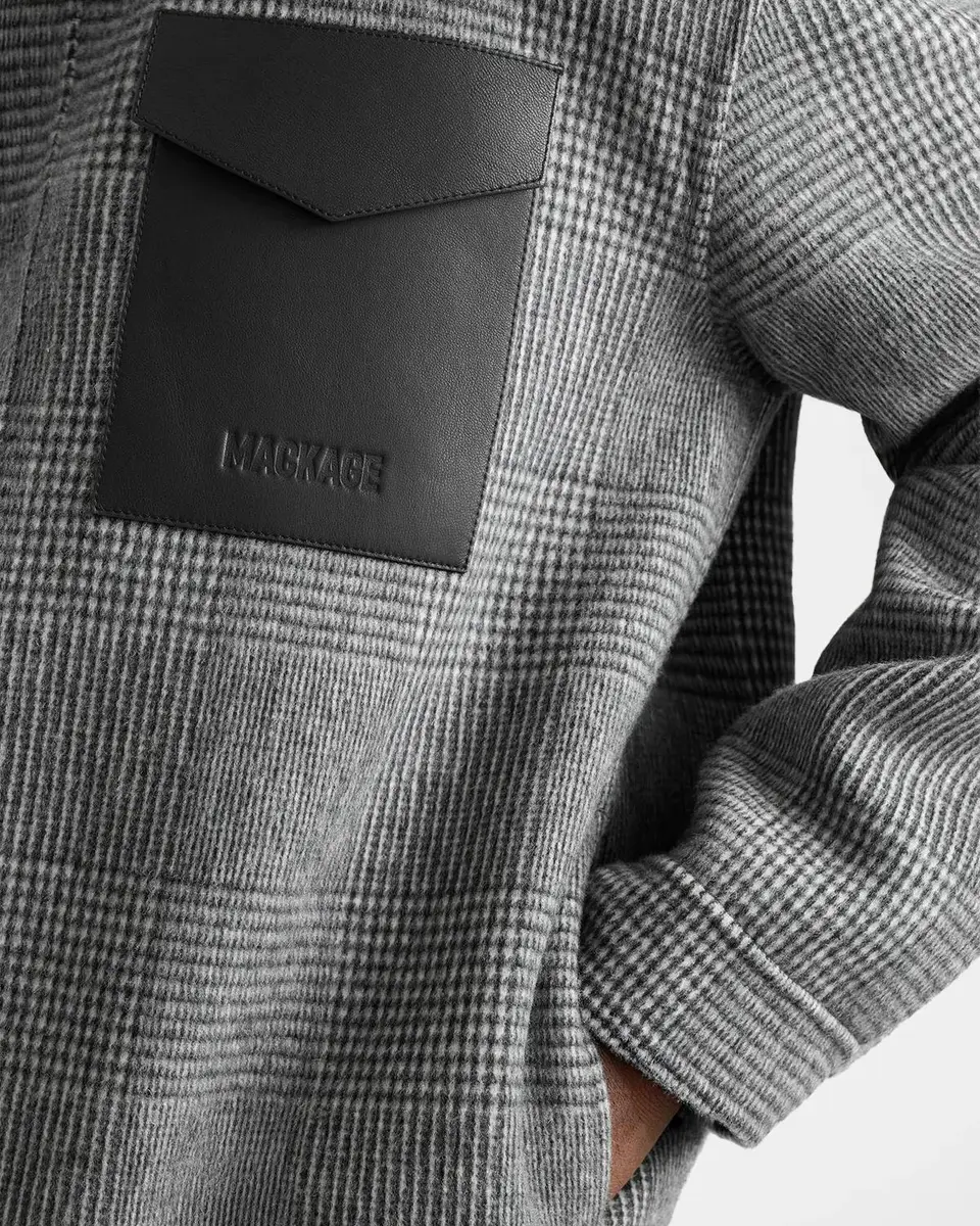 Mackage Men's Emmanuel Double-Face Wool Check Shirt Jacket | Thumbnail 5 Mackage Men's Emmanuel Double-Face Wool Check Shirt Jacket | Thumbnail 5