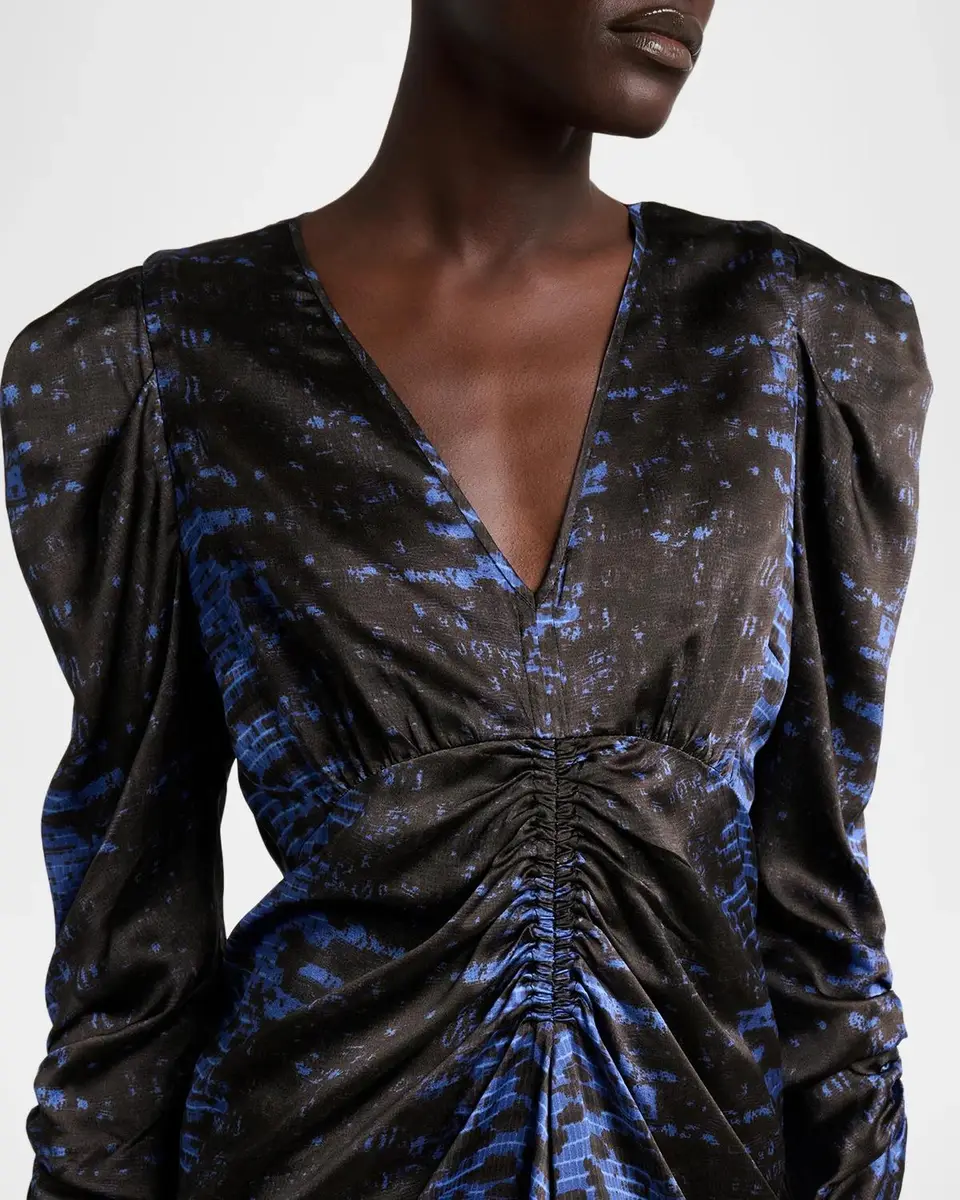 Isabel Marant Albini Snake-Print Ruched Silk Midi Dress | Thumbnail 5 Isabel Marant Albini Snake-Print Ruched Silk Midi Dress | Thumbnail 5