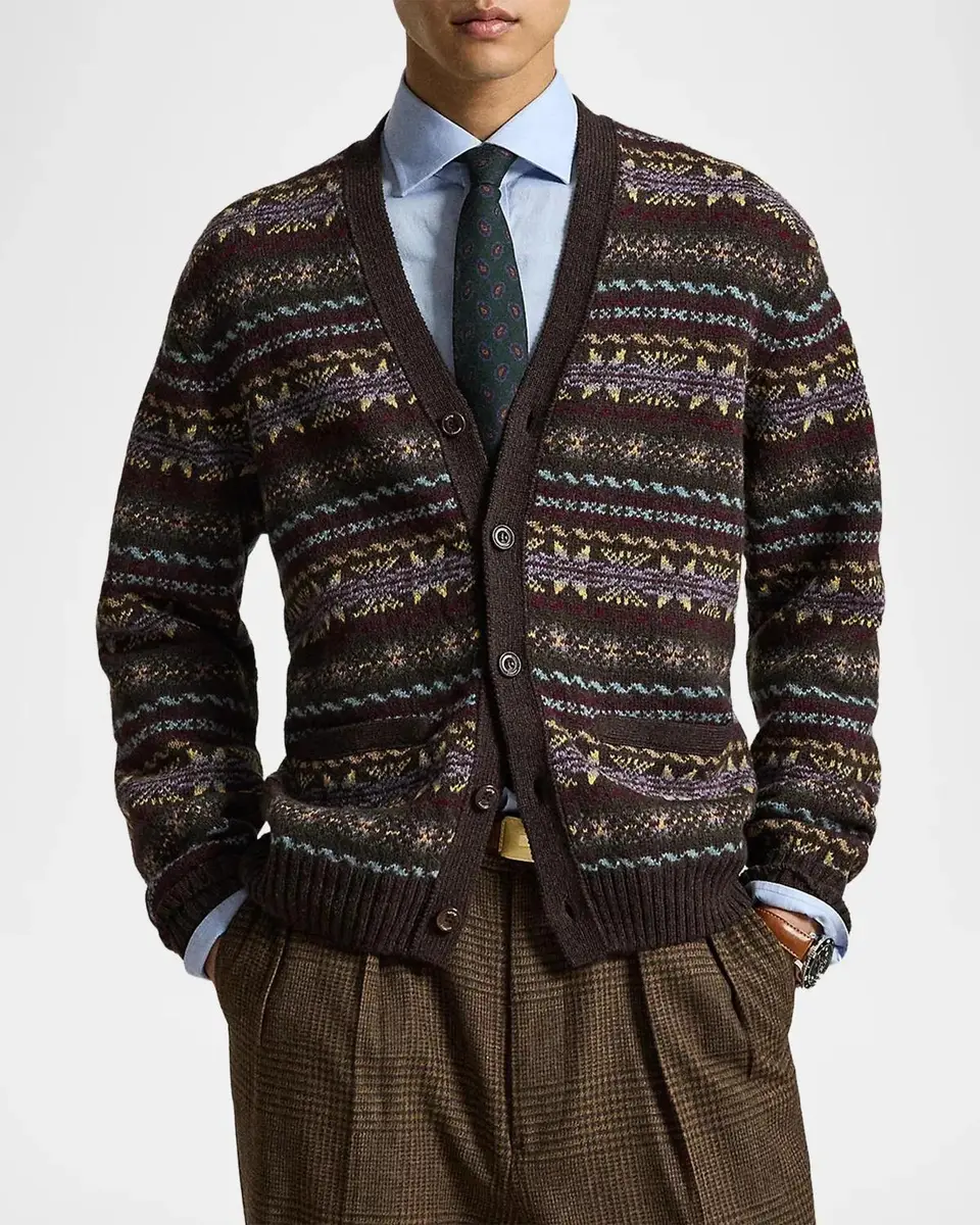 Polo Ralph Lauren Men's Fair Isle-Style Wool Cardigan | Thumbnail 2 Polo Ralph Lauren Men's Fair Isle-Style Wool Cardigan | Thumbnail 2