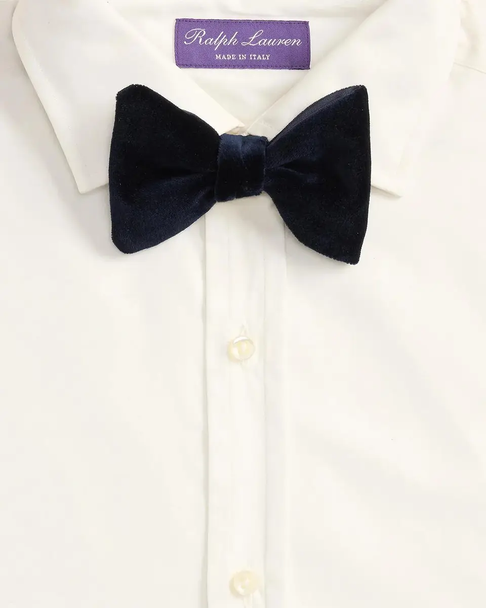 Ralph Lauren Purple Label Men's Velvet and Peau de Soie Bow Tie | Thumbnail 4 Ralph Lauren Purple Label Men's Velvet and Peau de Soie Bow Tie | Thumbnail 4