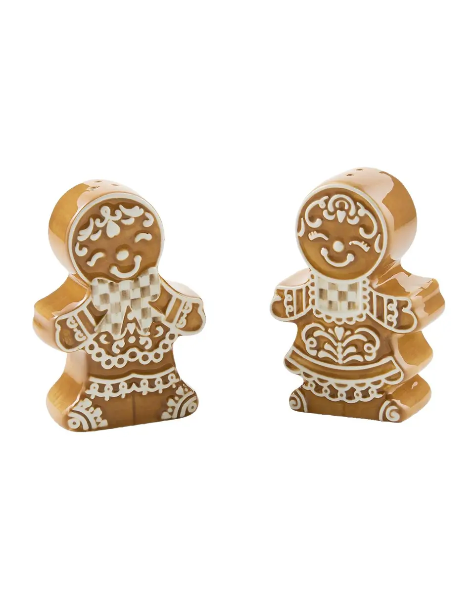 MacKenzie-Childs Mocha Check Gingerbread Salt & Pepper Shakers | Thumbnail 3