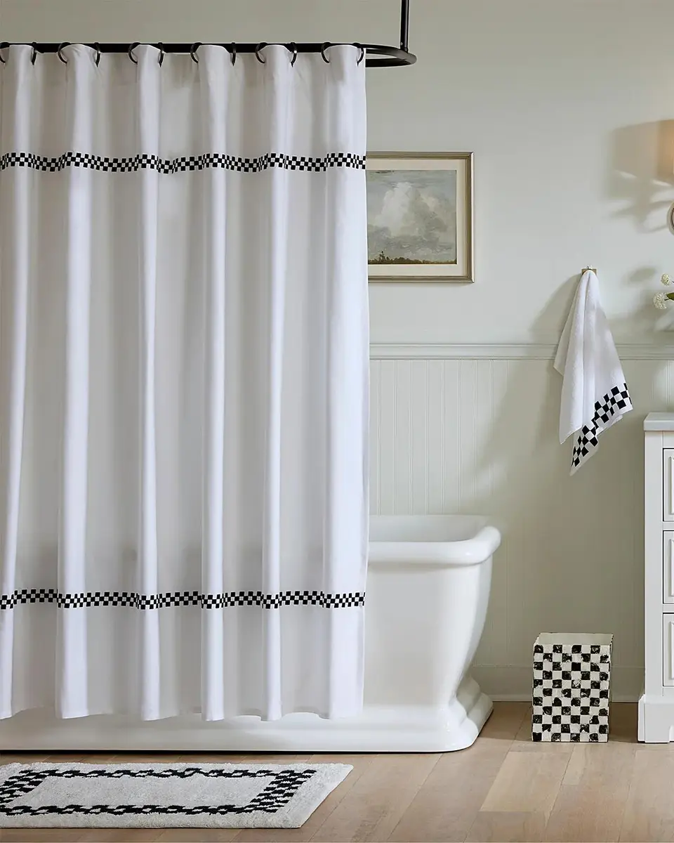 MacKenzie-Childs Signature Collection Check Shower Curtains, 72"L