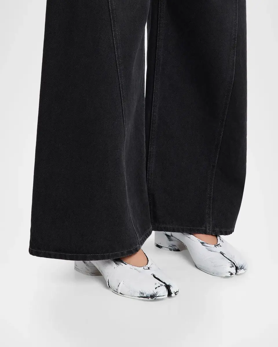 Maison Margiela 35mm Tabi Painted Leather Ballerina Pumps | Thumbnail 2