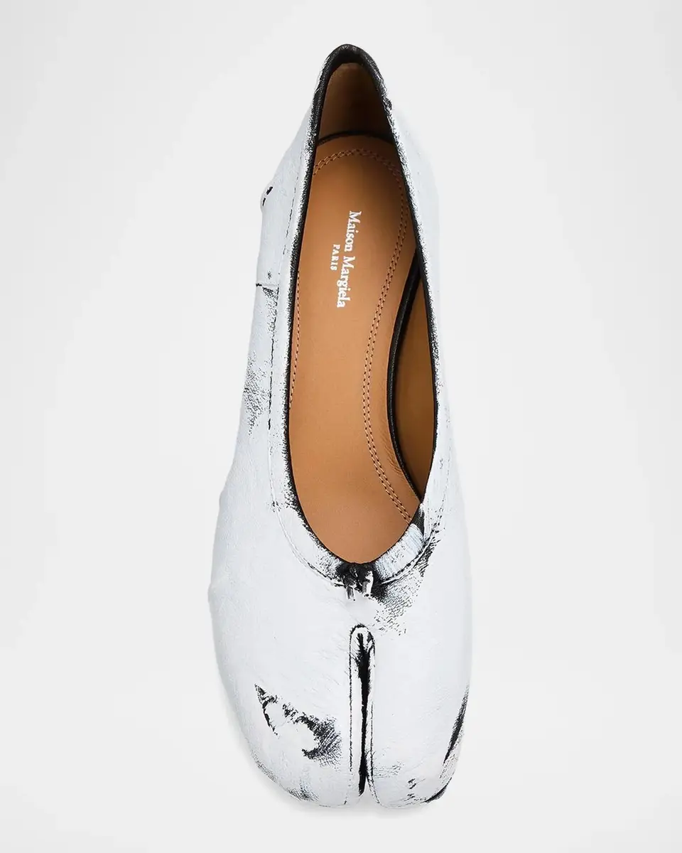 Maison Margiela 35mm Tabi Painted Leather Ballerina Pumps | Thumbnail 6