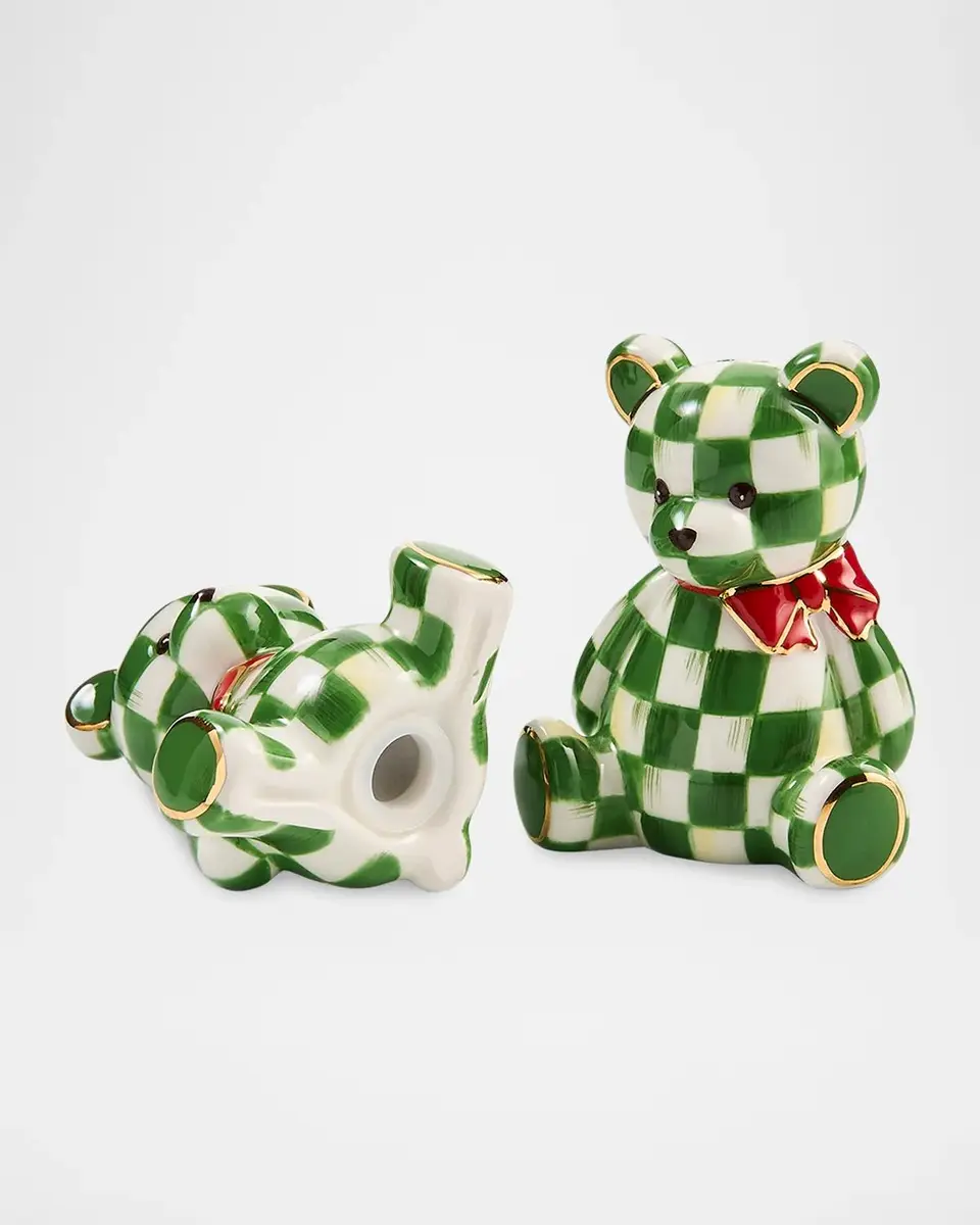 MacKenzie-Childs Emerald Check Salt & Pepper Shakers | Thumbnail 3 MacKenzie-Childs Emerald Check Salt & Pepper Shakers | Thumbnail 3