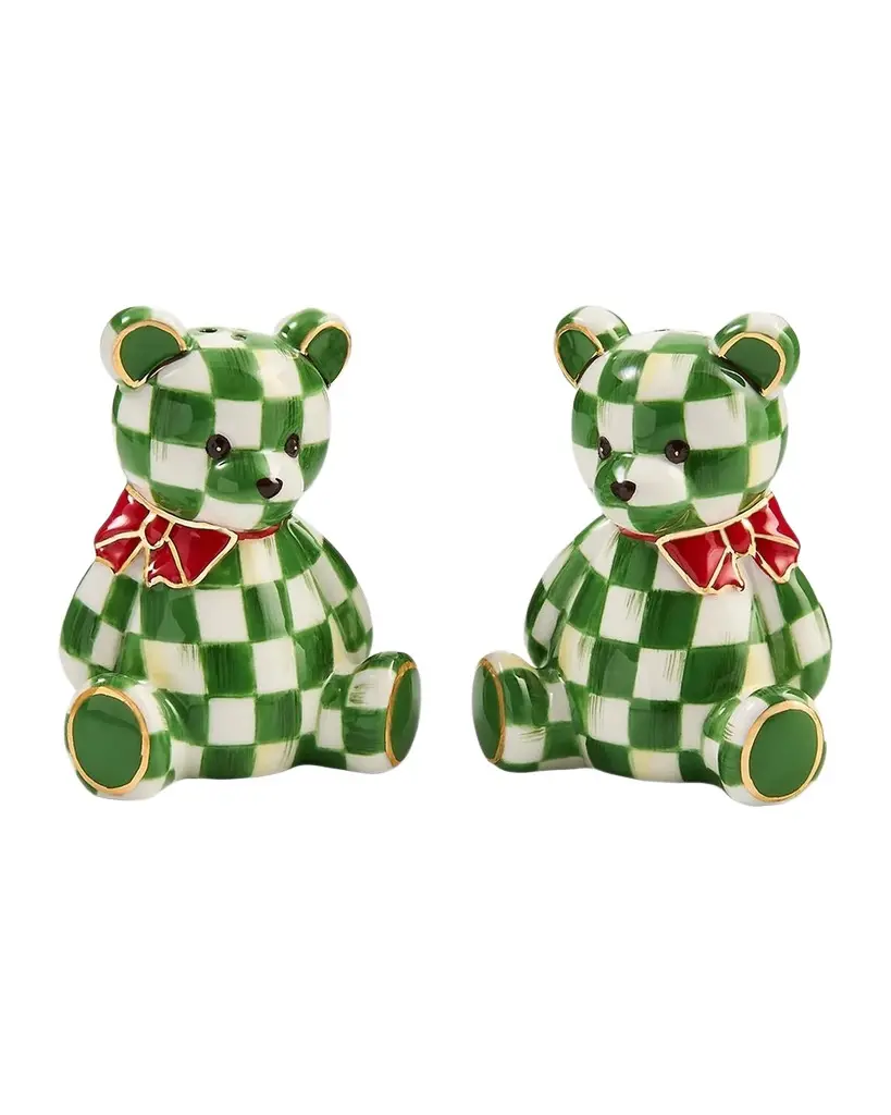Emerald Check Salt & Pepper Shakers Emerald Check Salt & Pepper Shakers