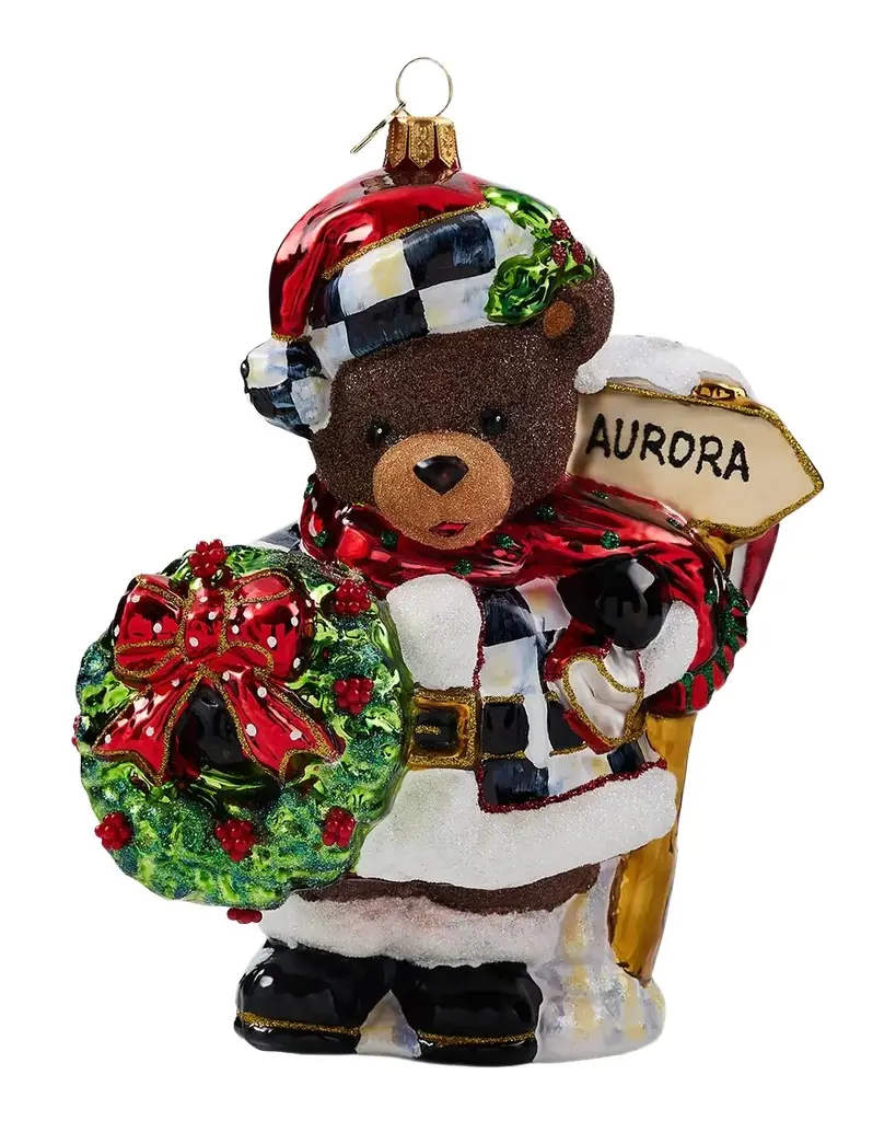 Aurora Teddy Bear Glass Ornament Aurora Teddy Bear Glass Ornament