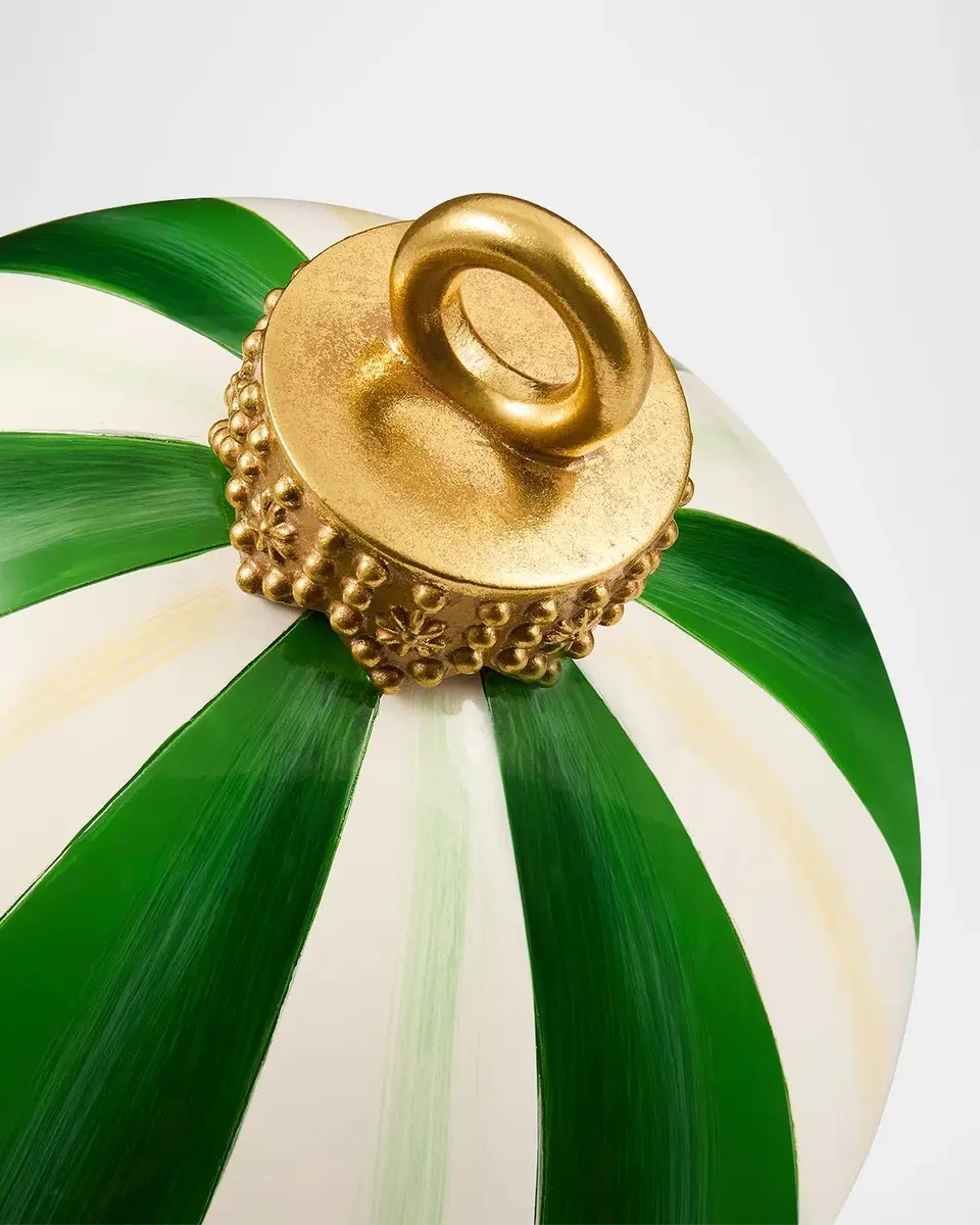 MacKenzie-Childs Green Stripe Medium Tabletop Ornament | Thumbnail 2
