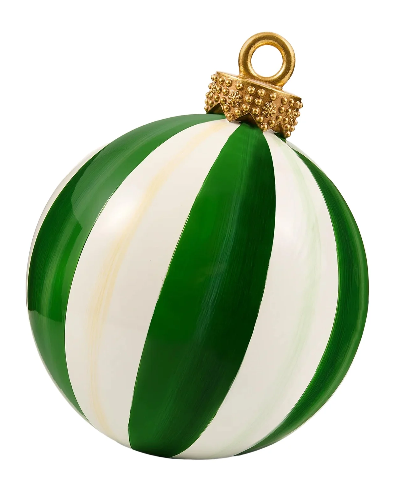 MacKenzie-Childs Green Stripe Medium Tabletop Ornament