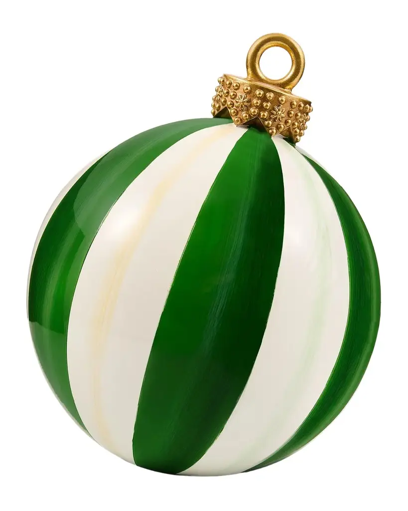 MacKenzie-Childs Green Stripe Medium Tabletop Ornament