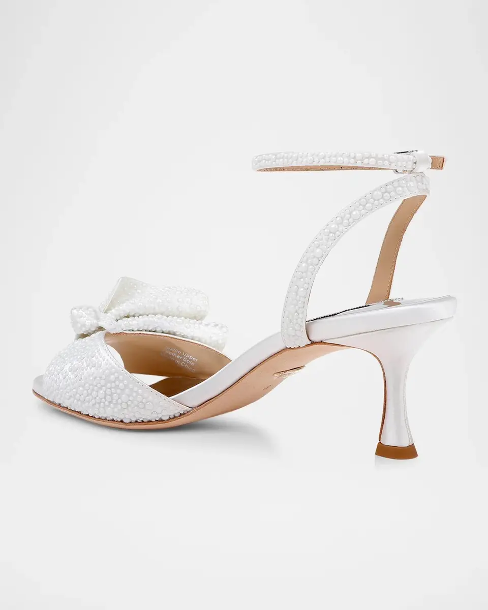 BADGLEY MISCHKA Remi Strass Ruffle Stiletto Sandals | Thumbnail 3 BADGLEY MISCHKA Remi Strass Ruffle Stiletto Sandals | Thumbnail 3