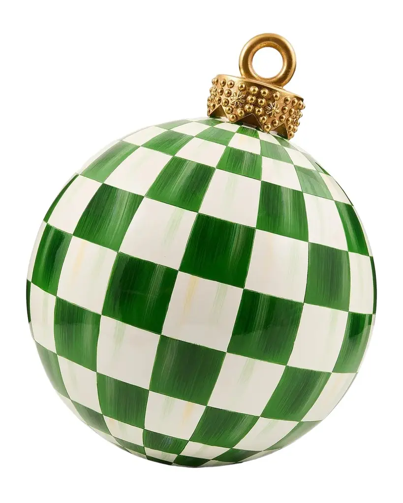 MacKenzie-Childs Green Check Large Tabletop Ornament