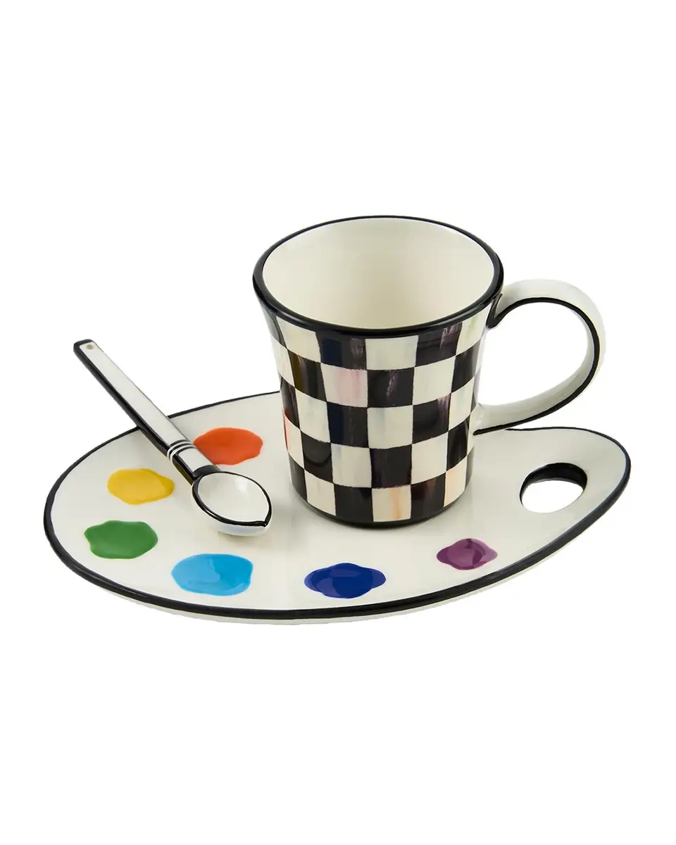 MacKenzie-Childs Artist Palette 3-Piece Mug & Saucer Set | Thumbnail 3 MacKenzie-Childs Artist Palette 3-Piece Mug & Saucer Set | Thumbnail 3