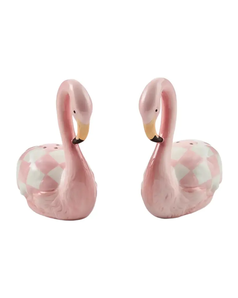 MacKenzie-Childs Flamingo Ceramic Salt & Pepper Shaker Set