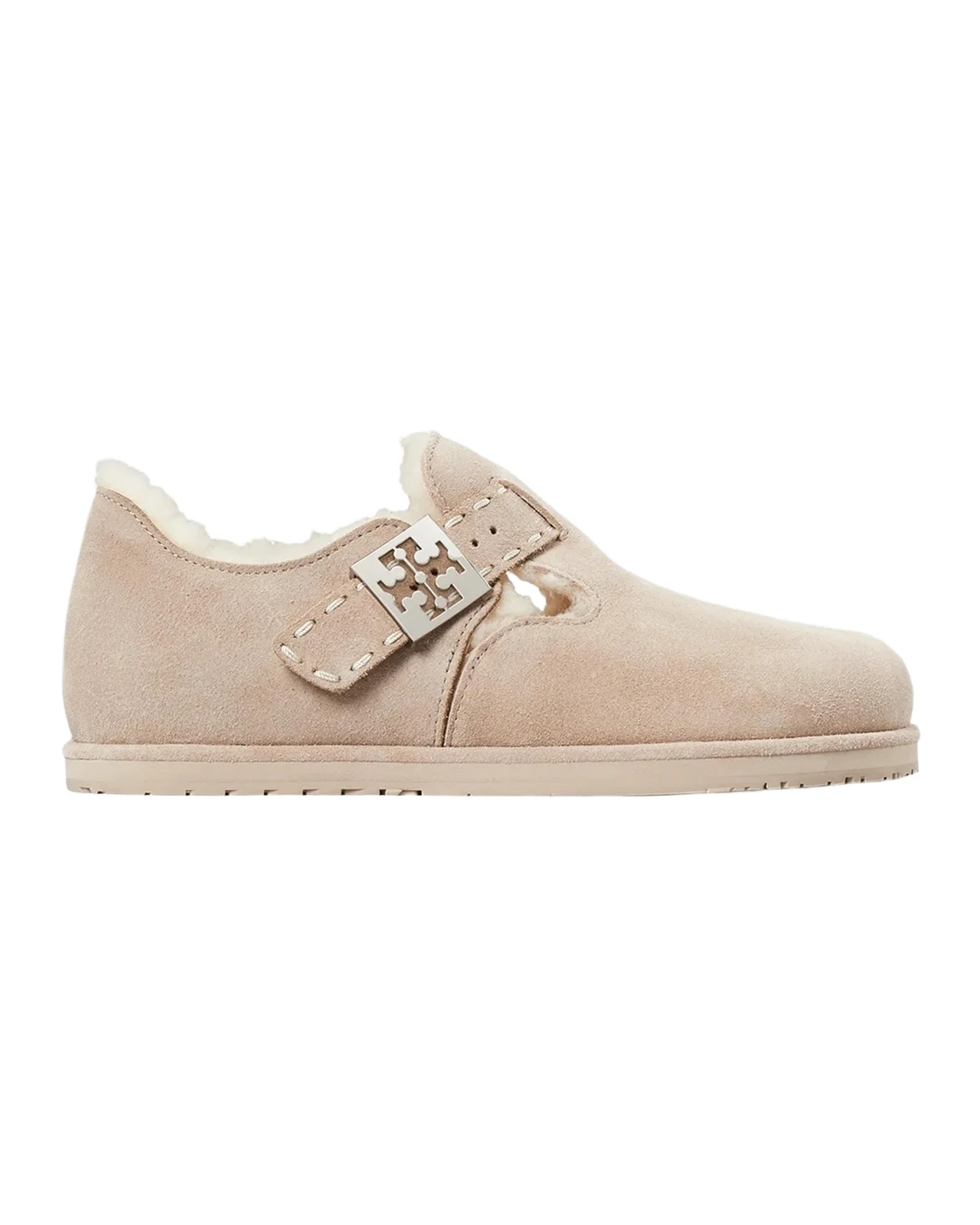 Tory Burch Mellow Shearling-Lined Suede Clogs