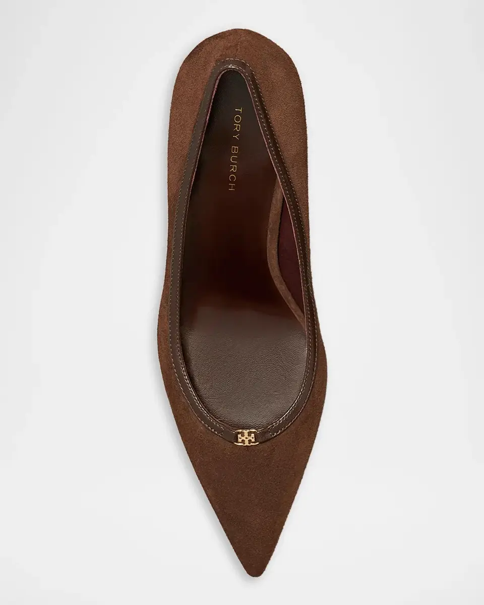 Tory Burch 80mm Double T Suede Pumps | Thumbnail 4 Tory Burch 80mm Double T Suede Pumps | Thumbnail 4